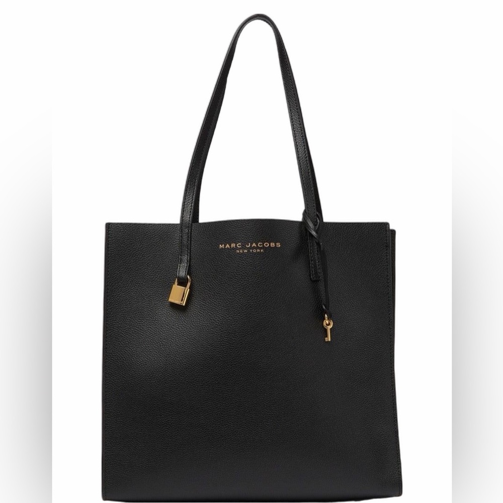 PRISTINE Marc Jacobs Grind Black Tote with Gold Accents